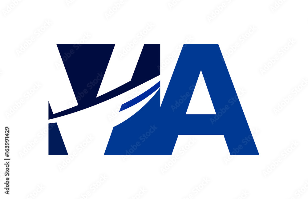 VA Negative Space Square Swoosh Letter Logo VA Negative Space Square Swoosh Letter Logo