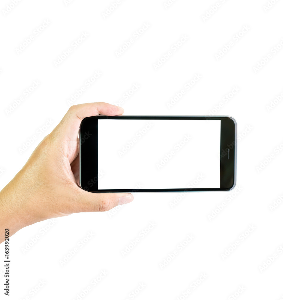 Hand holding smartphone blank screen, clipping path. Hand holding smartphone blank screen, clipping path.