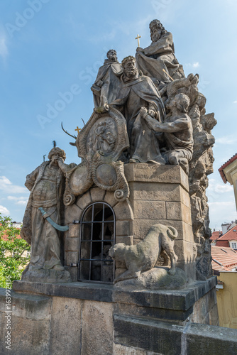 Statues of John of Matha, Felix of Valois and Saint Ivan, Charles Bridge, Prague photo