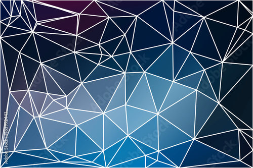 Deep and pale blue geometric background with mesh.
