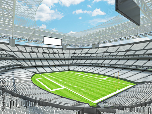 Modern American football Stadium with white seats