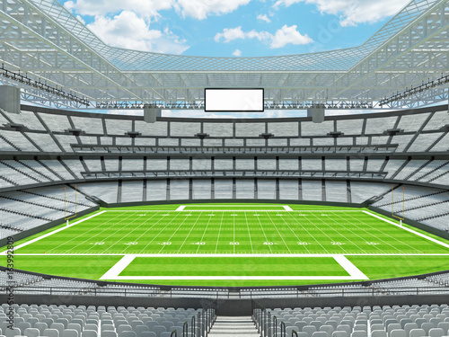 Modern American football Stadium with white seats