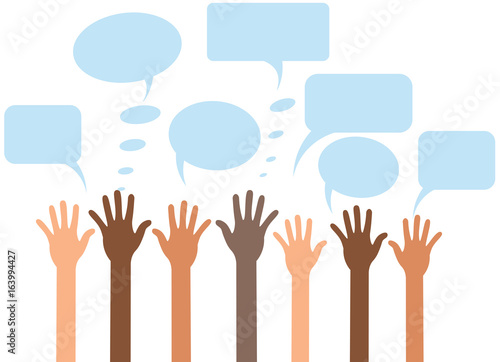 raising hands and ask questions