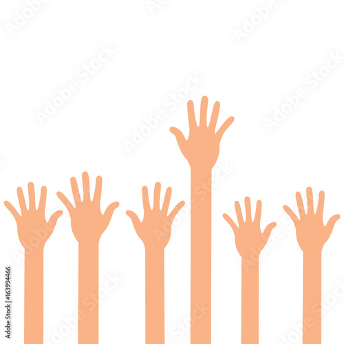 raising hands