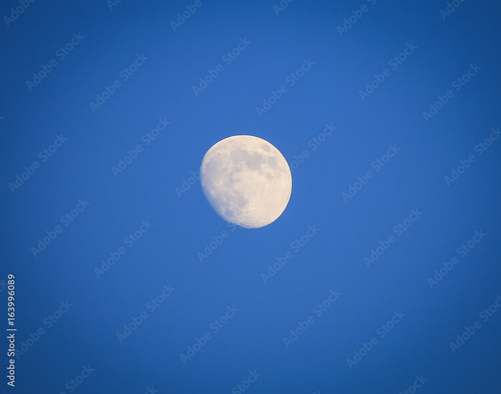 Moon in blue sky Moon in blue sky