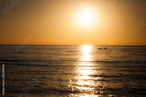 The evening beach is a very beautiful time.