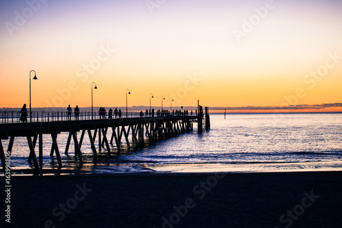 bridge on the sea sunset