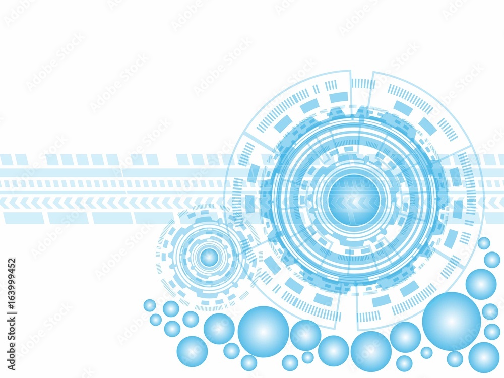 Fototapeta premium Vector illustration Abstract blue technology design concept, white color background