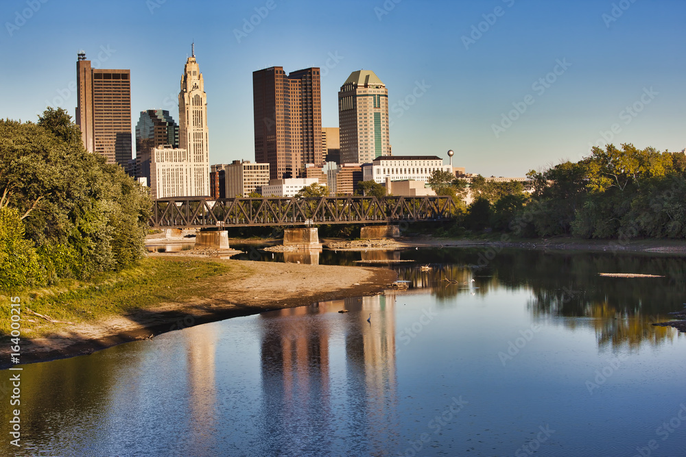 Columbus, Ohio reflected in the Scioto River