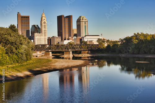 Columbus  Ohio reflected in the Scioto River