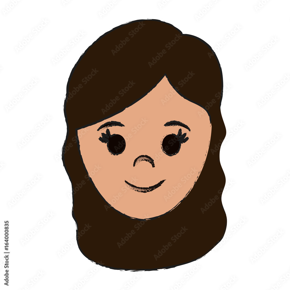 happy woman with long hair icon image happy woman with long hair icon image