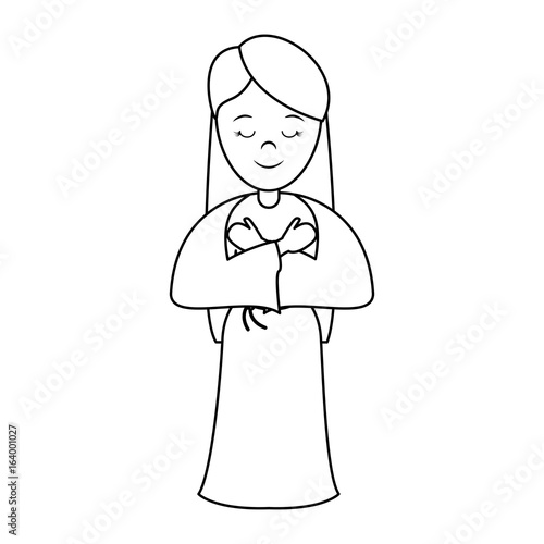 woman wearing tunic cute cartoon icon image