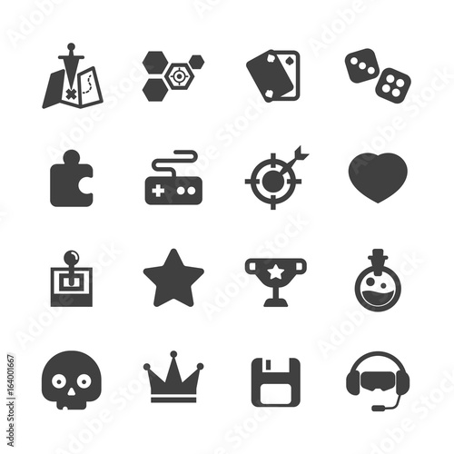 game genre hobby recreation icon set vector.