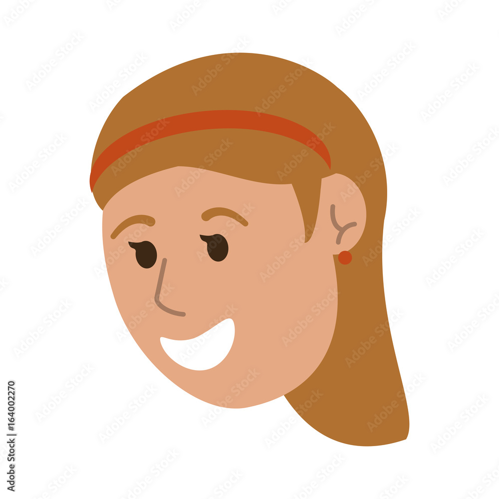 happy smiling woman cartoon icon image