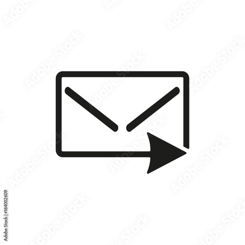 Letter with arrow as outgoing simple icon