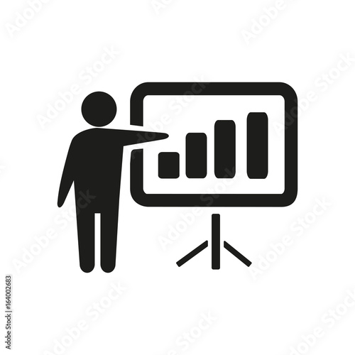Man showing presentation simple icon