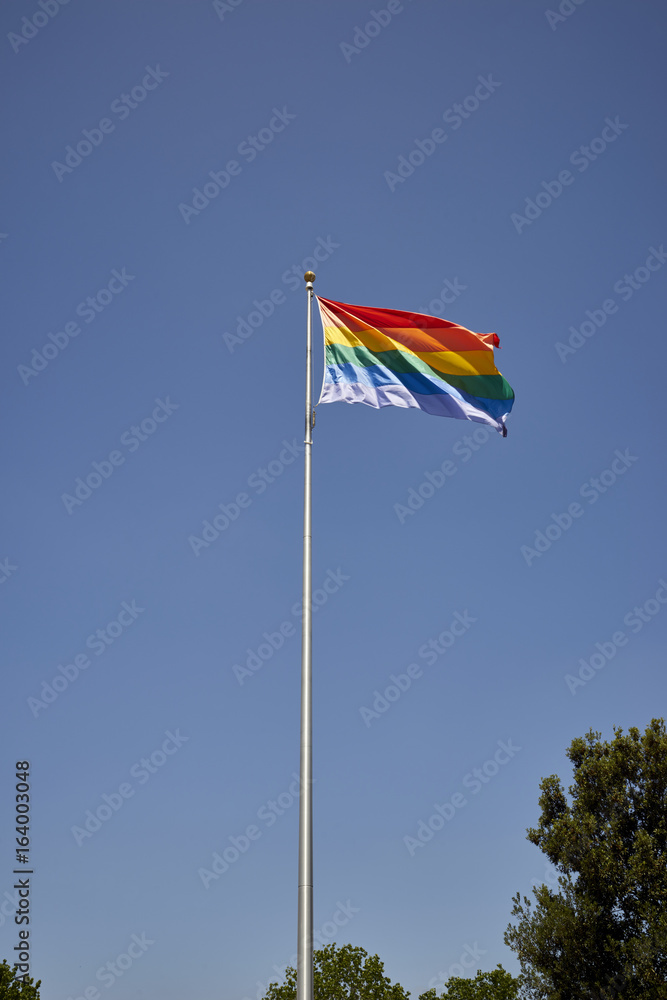 Famous landmark Pride Flag in San Diego, California Famous landmark Pride Flag in San Diego, California