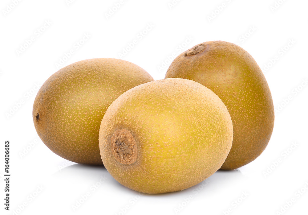 three whole yellow or gold kiwi fruit isolated on white background three whole yellow or gold kiwi fruit isolated on white background