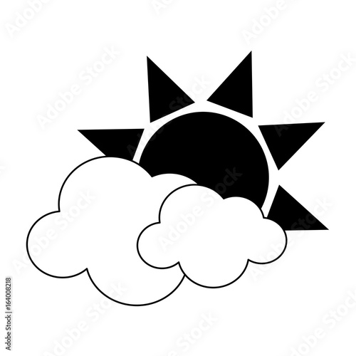 sun with clouds icon image