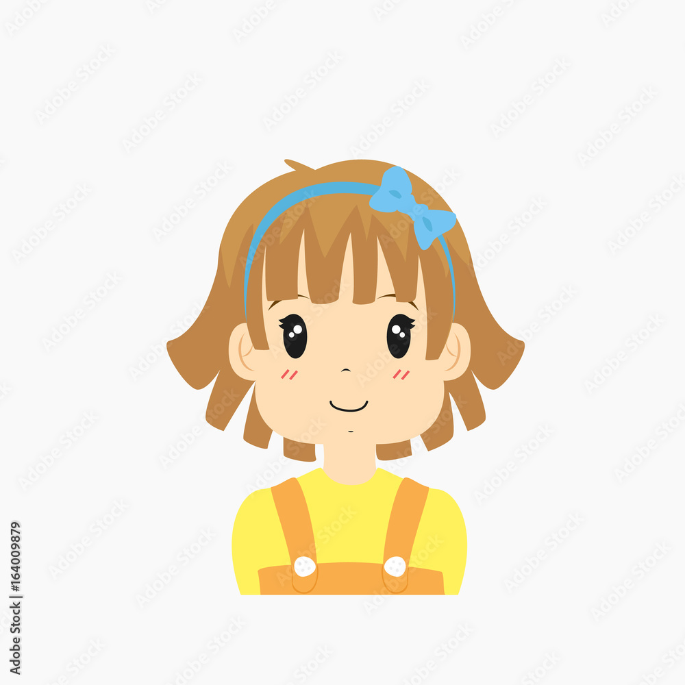 half body little girl vector illustration half body little girl vector illustration