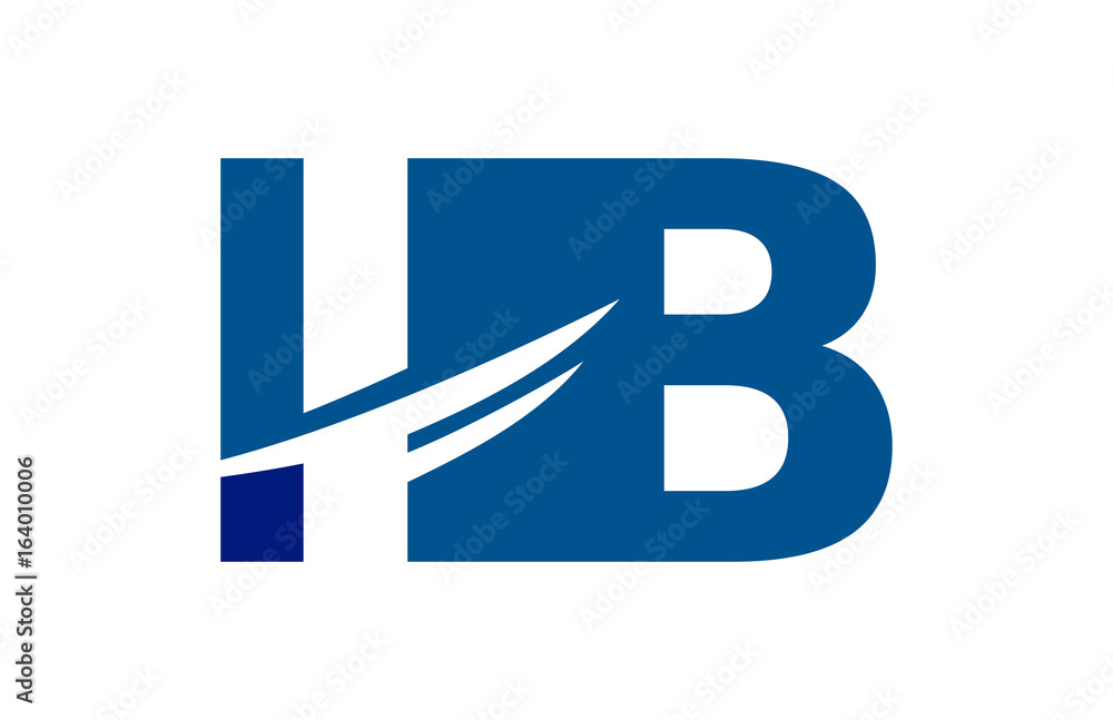 IB Negative Space Square Swoosh Letter Logo IB Negative Space Square Swoosh Letter Logo