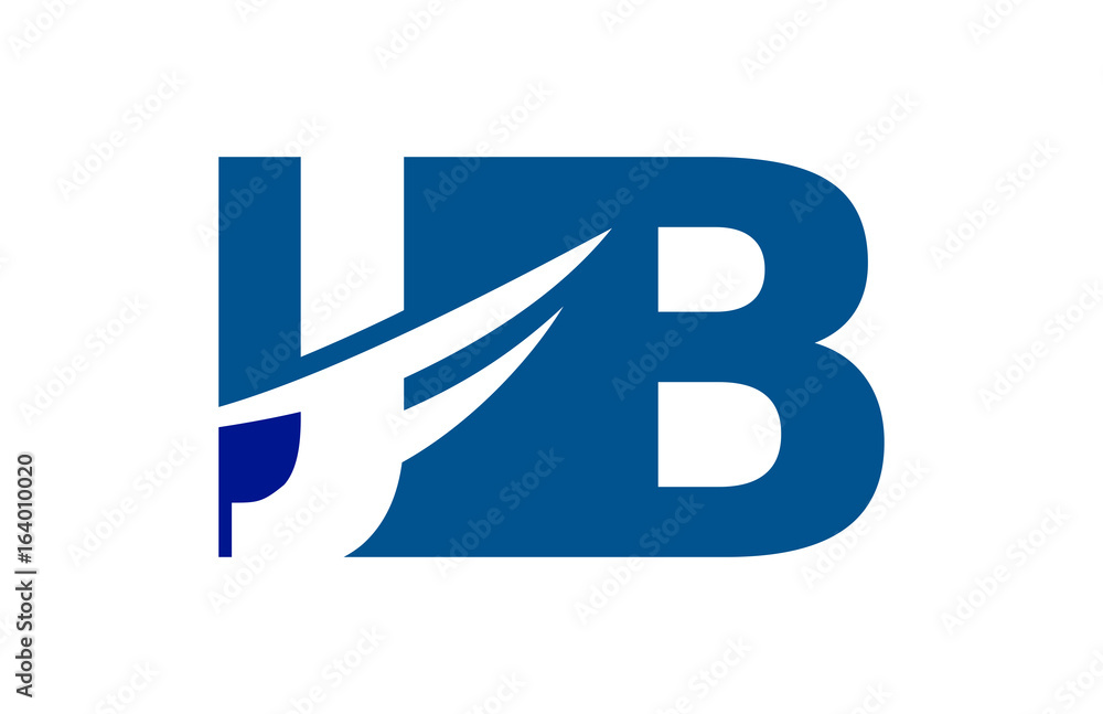 JB Negative Space Square Swoosh Letter Logo JB Negative Space Square Swoosh Letter Logo