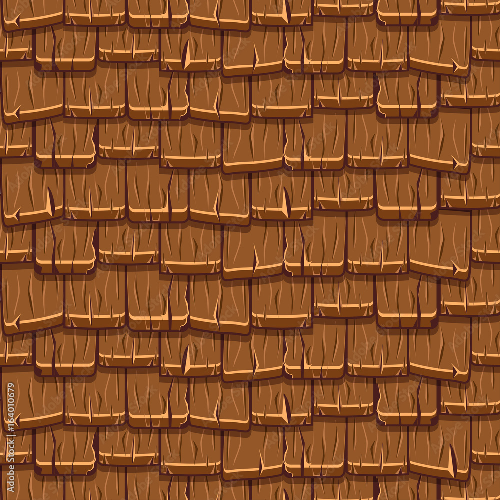 Cartoon Red brown old roofing Roof Tiles Seamless Background, collection  texture Stock Vector | Adobe Stock
