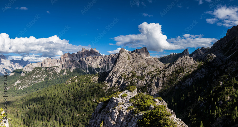 Panorama of summer mountains ridge
