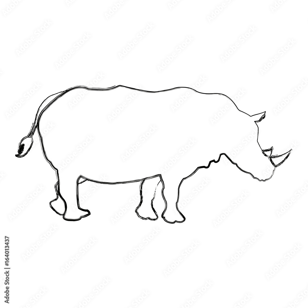 rhino wild animal africa exotic mammal vector illustration rhino wild animal africa exotic mammal vector illustration
