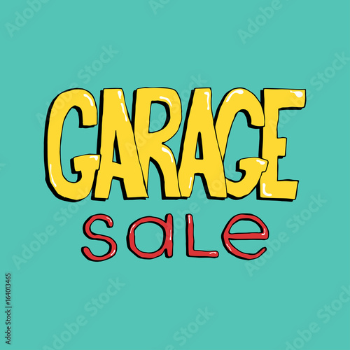 Garage sale hand drawn lettering