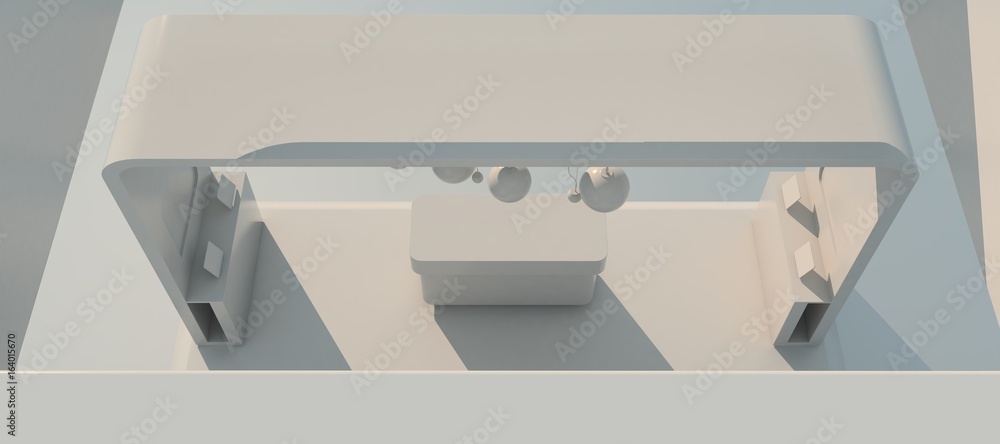3d rendering of a white exhibition design 3d rendering of a white exhibition design