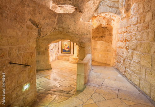 Εκτύπωση καμβά BETHLEHEM, ISRAEL - MARCH 6, 2015: The cave of Milk Grotto chapel