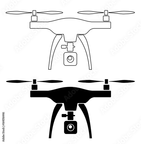 rc drone quadcopter with camera black symbol vector eps 10