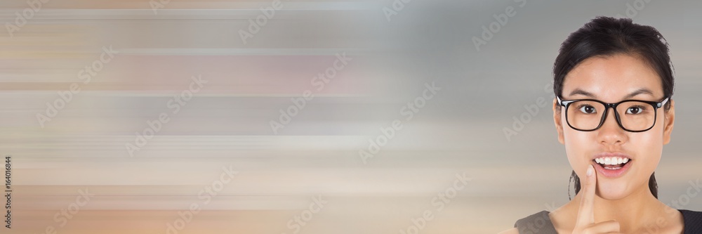 Fotografie Thinking woman with motion transition