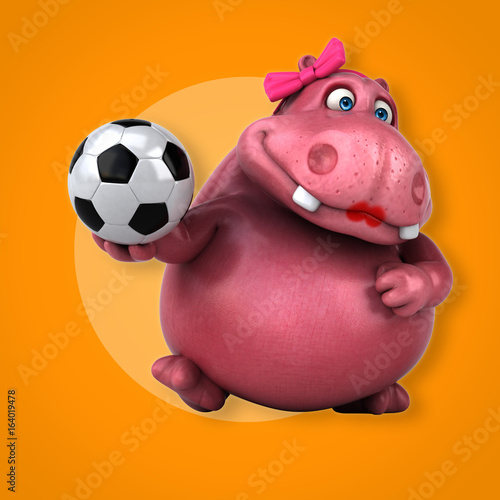 Pink Hippo - 3D Illustration