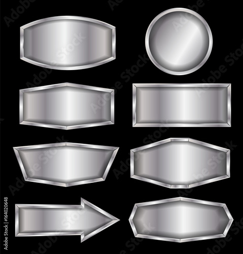 Vector metal sign isolated on black background