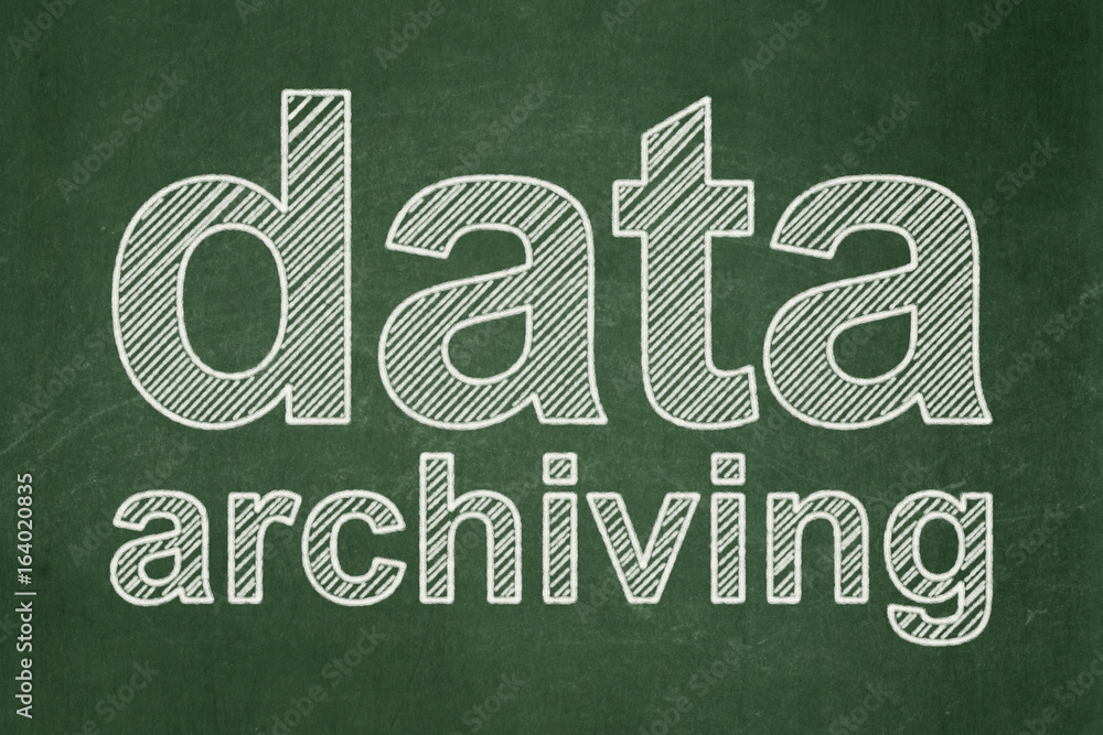 Obraz premium Information concept: Data Archiving on chalkboard background