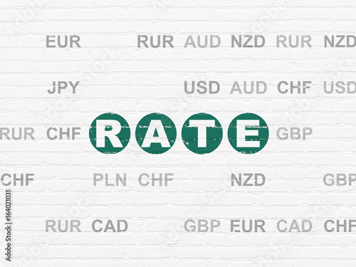 Currency concept  Rate on wall background