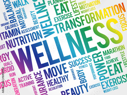 WELLNESS word cloud, fitness, sport, health concept