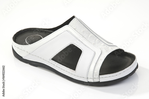 Isolated arabic design footwear on white background