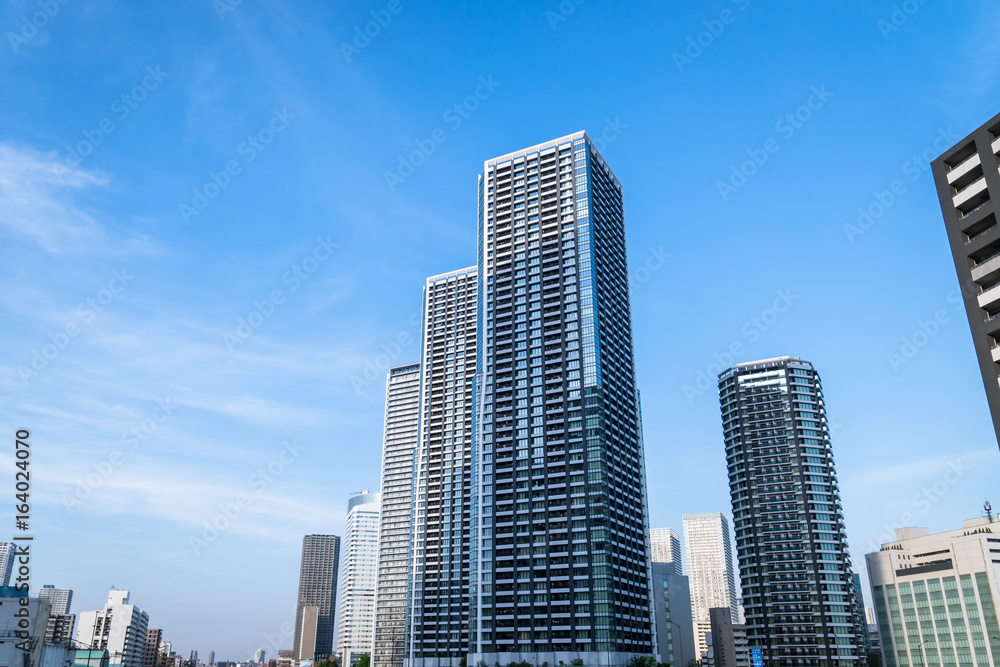 東京湾岸の都市風景　勝どきの高層住宅４