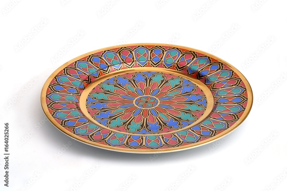 Decorative porcelain plate with a gothic pattern Decorative porcelain plate with a gothic pattern