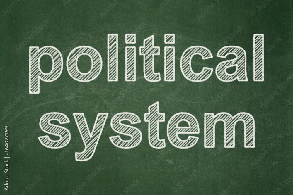 Obraz premium Politics concept: Political System on chalkboard background