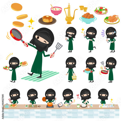 Arab woman niqab Style cooking