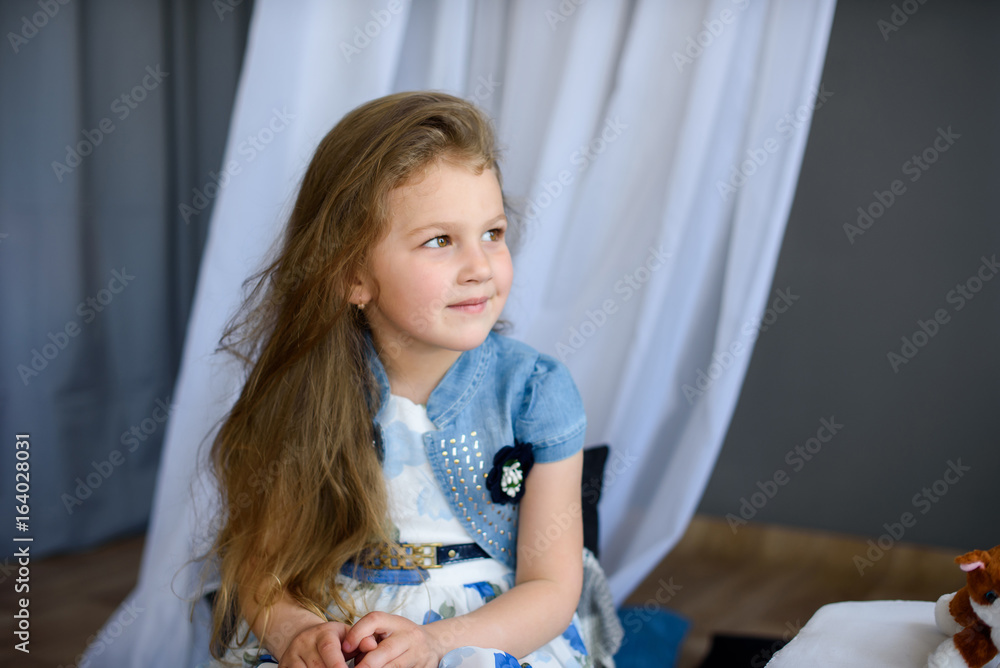 Happy funny child girl at home Happy funny child girl at home