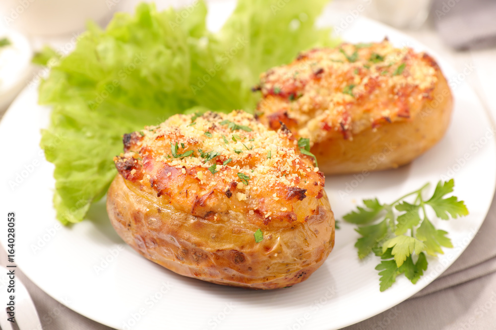baked potatoes with salad baked potatoes with salad