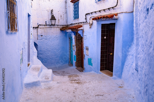 Alley in the Blue City Chefchaouen, Morocco © Deyan