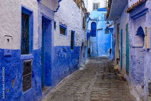 Fototapeta Naklejka Na Ścianę i Meble -  Alley in the Blue City Chefchaouen, Morocco