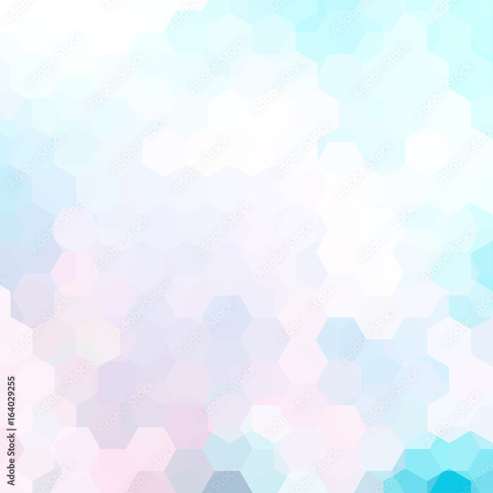 Abstract hexagons vector background. Pastel geometric vector illustration. Creative design template. Pink, blue, white colors. Abstract hexagons vector background. Pastel geometric vector illustration. Creative design template. Pink, blue, white colors.