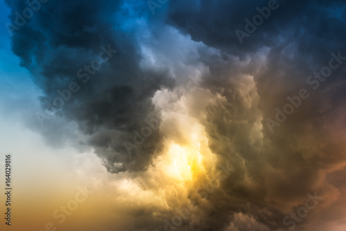 Rain cloud on sunset © fotoslaz